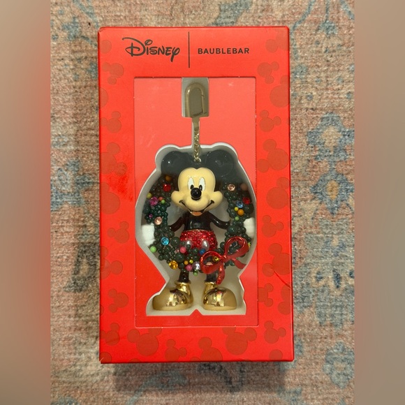 Disney X Baublebar Mickey Mouse Green Christmas Wreath 
 Bag Charm/Keychain - Picture 4 of 7